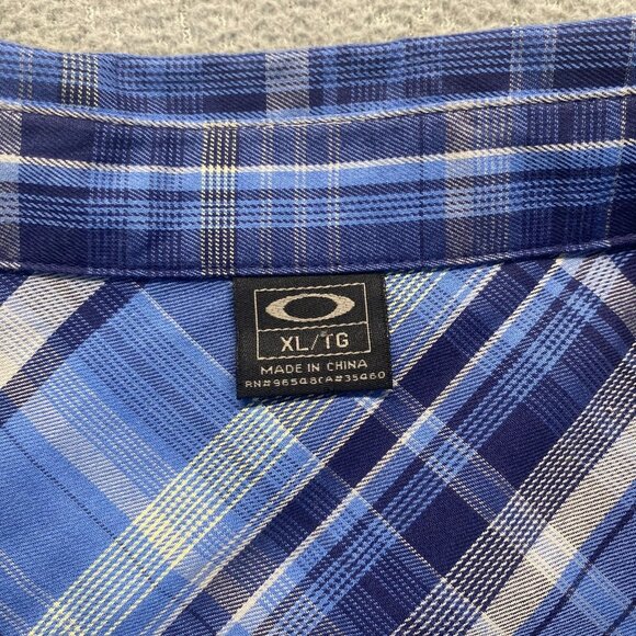 Oakley Dress Shirt‎ Mens Size XLarge Blue Striped Long Sleeve Pockets - Picture 3 of 13